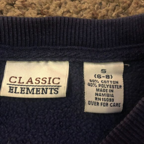 Vintage Classic Elements Sweatshirt Womens S (6-8) Used Dark Blue - Picture 9 of 14